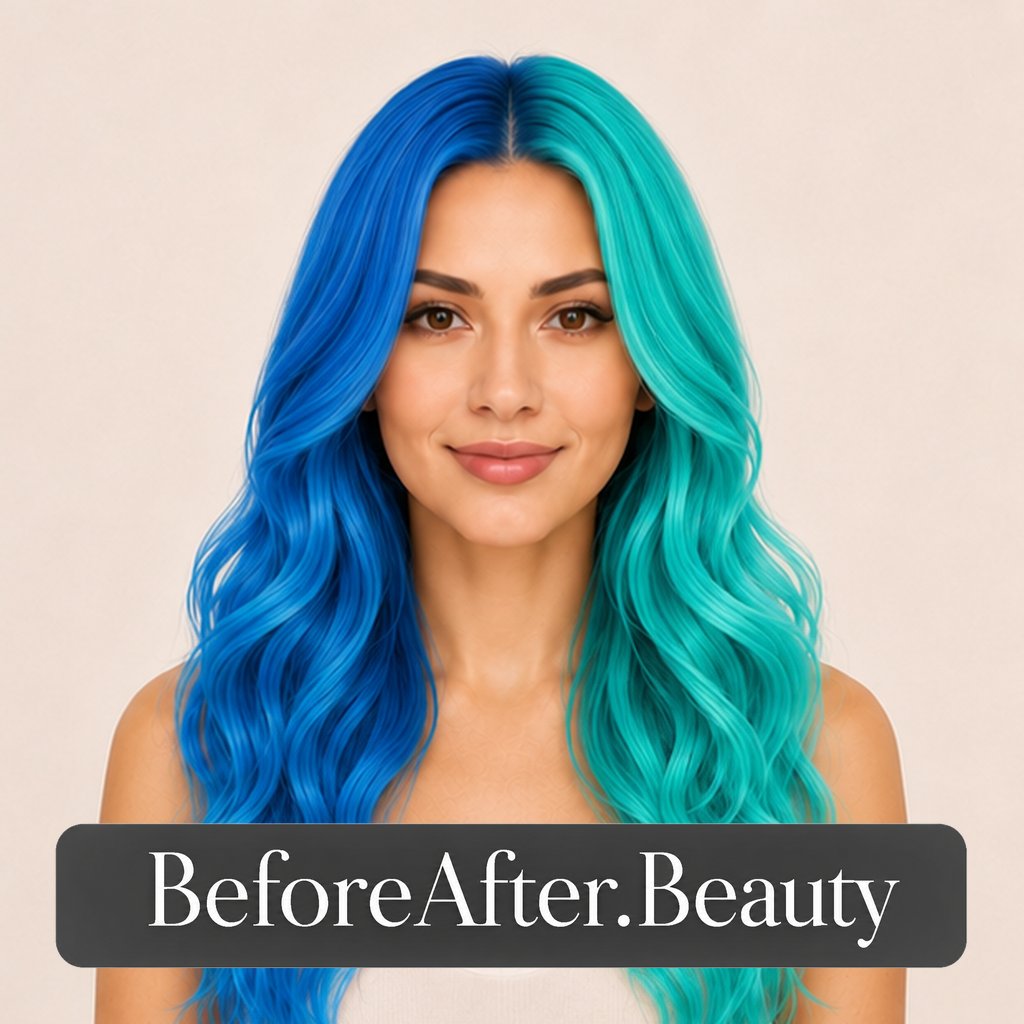 Blue-green split dye