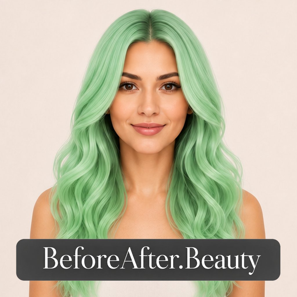 Mint green hair