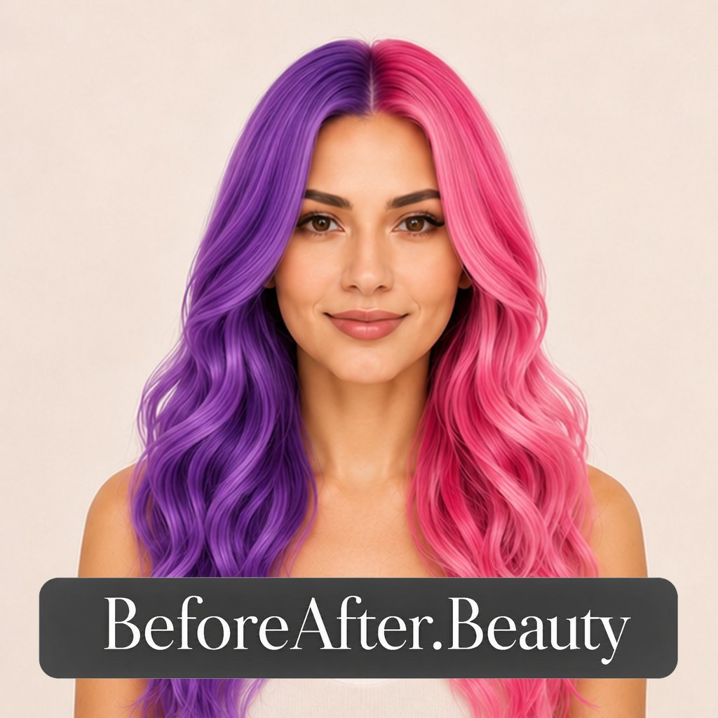 Purple-pink split dye