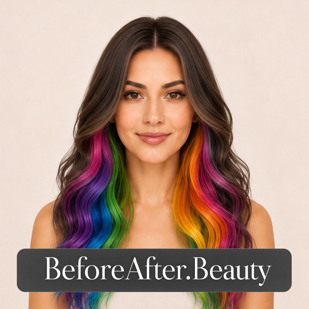 Rainbow peekaboo hair